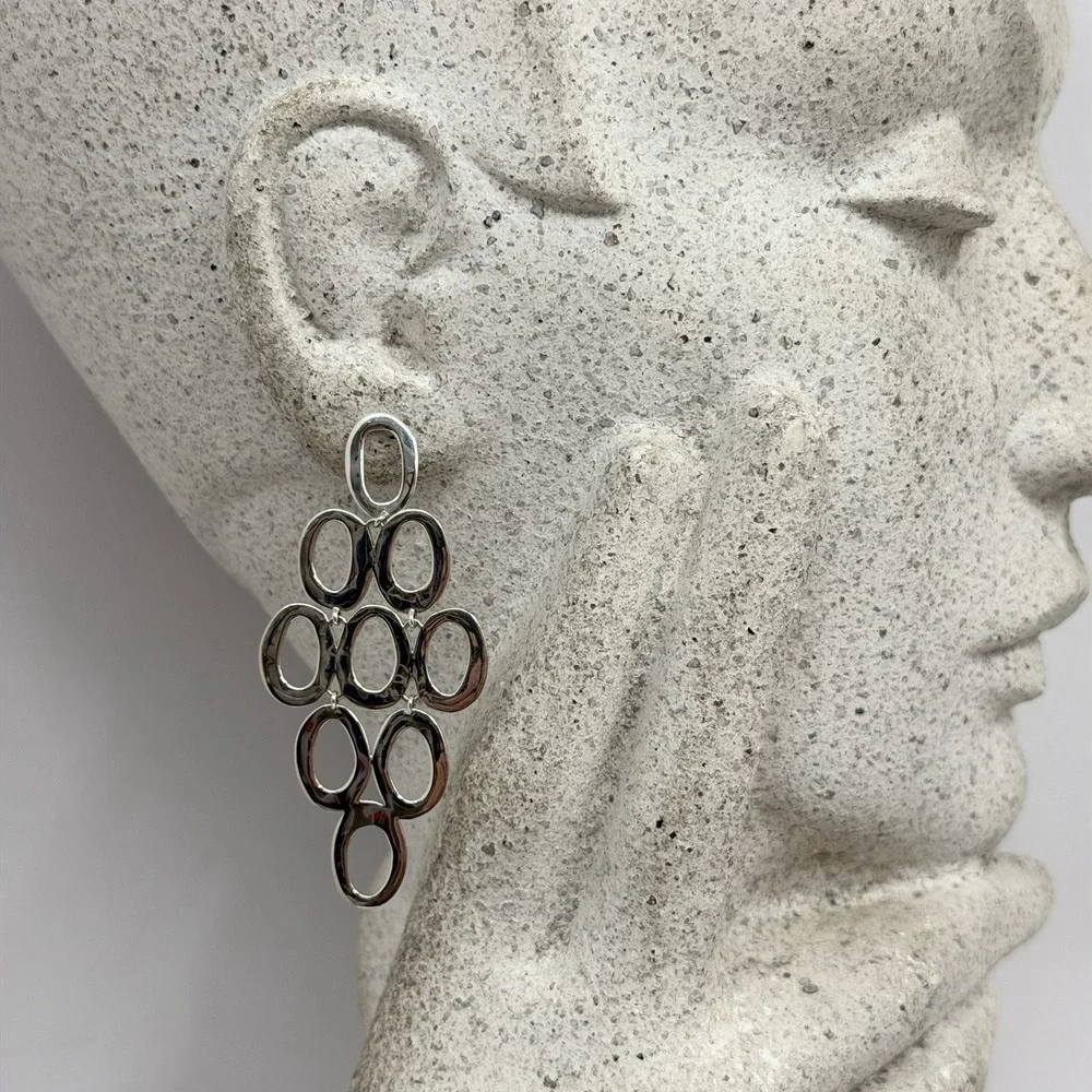 Ippolita Classico Sterling Cascade Earrings Open Oval Shape For Pierced Ears